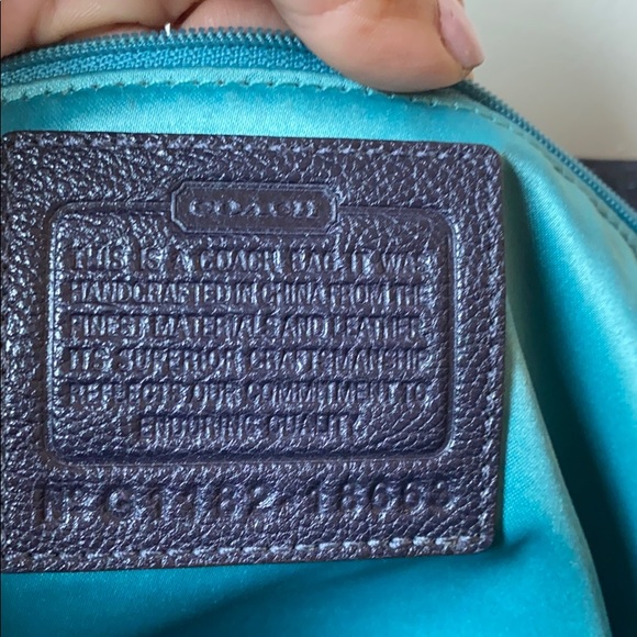 Navy leather Coach bag - Picture 5 of 5